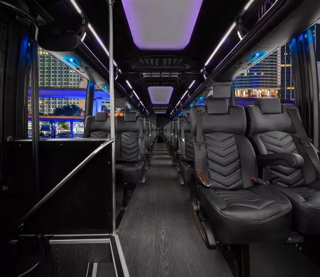 Interior View Of Charter Bus 
